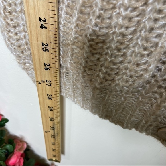 Full Tilt Tan/Beige Crochet Knit Pattern Button Up Cardigan Casual Lounge XS - Picture 8 of 10